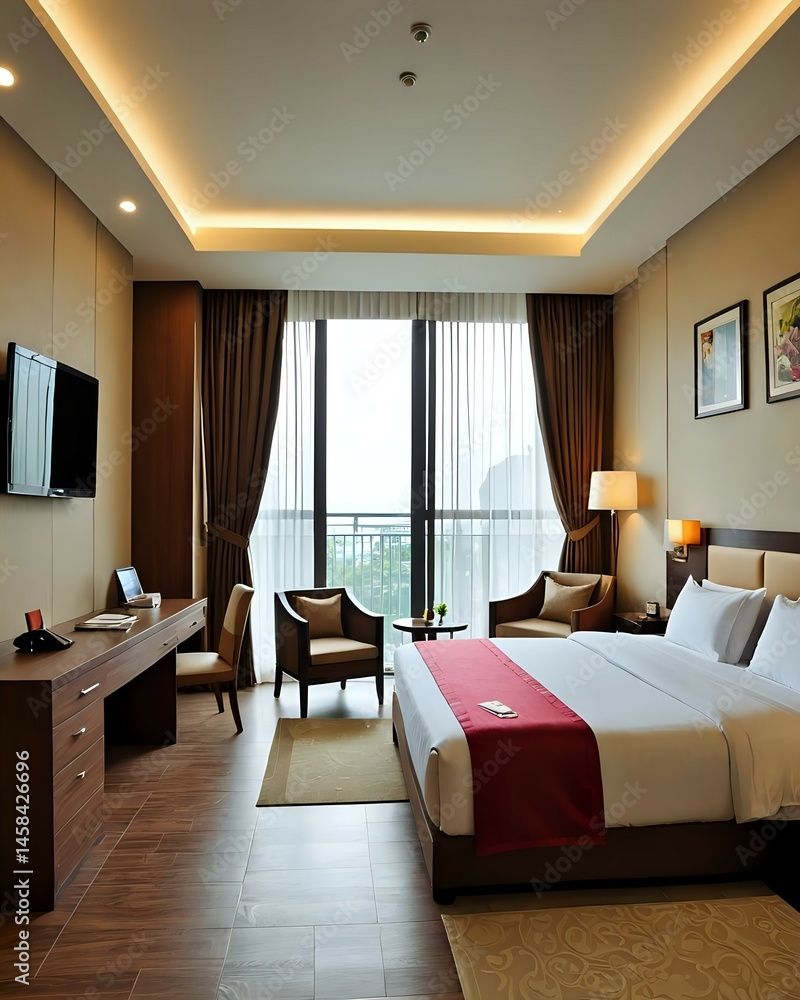 Deluxe Room Zixuan Hotel dengan pemandangan kota